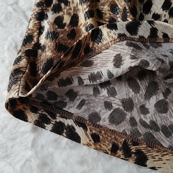 NWOT TAUPE LEOPARD PRINT SKIRT - Picture 6 of 6